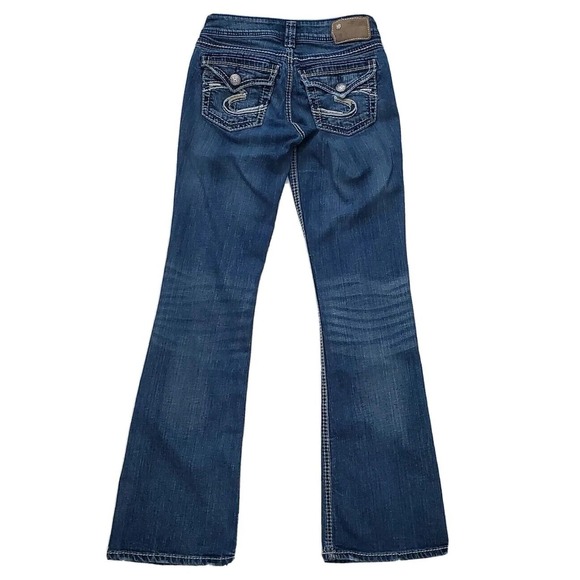 Silver Suki Surplus Denim Blue Jeans (Womens Size 24" x 32") Button Flap Pockets - Picture 6 of 9